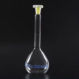 Alpha Plus Flasks, cristalería de laboratorio, matraz volumétrico transparente de grado A con tapón de vidrio molido o tapón de plástico - Product Image 4