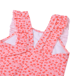 Maillot de bain une pièce pour filles 2021, motif pois rouges, avec bandeau et volants, pour bébés et jeunes enfants - Product Image 4