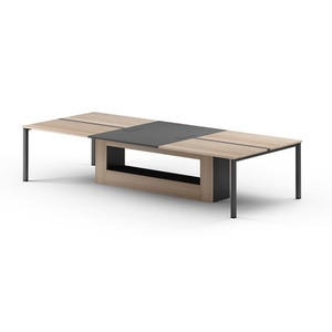 Quality Control Modern <b>Office</b> Desk With Metal Base Wooden <b>Table</b> Top for Executive Workspace and Collaborative <b>Office</b> Setting - Product Image 1