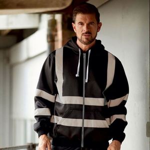 Chaqueta DE SEGURIDAD reflectante de alta visibilidad para hombre Ropa de trabajo de seguridad Chaqueta de construcción con capucha reflectante para hombre - Product Image 4