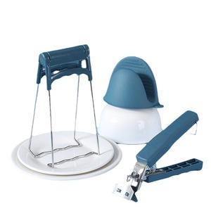 Lot de 3 pinces à bol en acier inoxydable pour cuisine, pinces de préhension pour bols, assiettes et casseroles, ensemble de pinces à bol en silicone pour la cuisson - Product Image 5