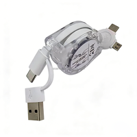 Cable de Carga Rápida Portátil 5V/2A con Múltiples Interfaces, Cable de Sincronización de Datos Retráctil 4 en 1, Cable de Carga USB Múltiple