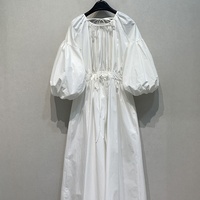 Robe à manches bouffantes col rond littéraire rétro sur mesure robes dos nu A-ligne lâche femmes dame dames élégantes