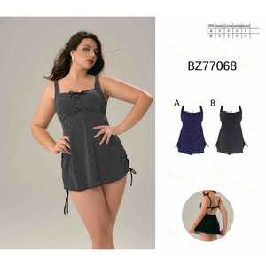 Women V-Neck Plus Size One Piece Swimsuit Ruched Tummy Control Backless Bathing Suit Summer Beachwear Wholesale New BZ77068 - Product Image 1