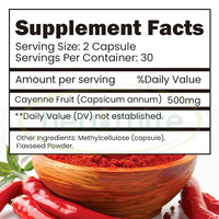 Complément alimentaire Capsules de piment de Cayenne Extrait de piment de Cayenne en poudre Capsules de capsaïcine