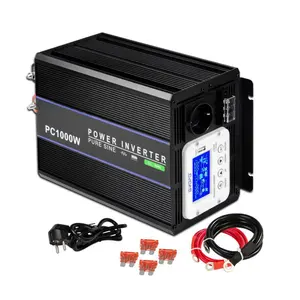 Inverter daya mobil 1000w efisiensi tinggi pengisi daya baterai 12v 220v dan saklar transfer bawaan