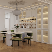 Buffet moderne en bois fabriqué en usine avec panneau lumineux pour salon, appartement, hôtel, villa - Gain de place, grande capacité