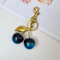 Nouveau porte-clés cerise, pendentif de sac, bijou de sac pour femme, magnifique porte-clés de voiture, porte-clés cerise 3D en cristal