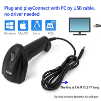 Pemindai ponsel pintar Android berkabel USB 1D 2D 32-bit tampilan hitam mesin POS seluler pembaca kode QR Supermarket pemindai genggam hitam