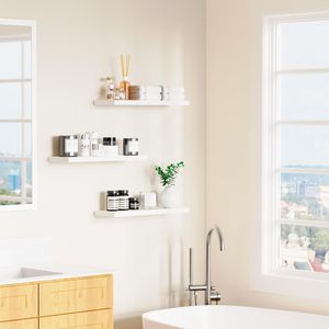 Wood Floating Shelves Wall Mounted Decorative Food-Safe Display <strong>Storage</strong> <strong>Units</strong> <strong>for</strong> <strong>Kitchen</strong> Living Room Bathroom Wardrobe - Product Image 2
