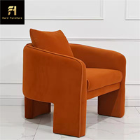 Américain Élégant Minimaliste Loisirs Canapé Chaise Salon Moderne Luxe Rembourré Simple Accent Chaise Commercial Hôtel