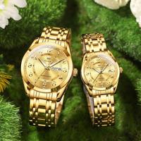 Olevs 3666 Original Quartz Couple Montre Marque De Luxe Double Calendrier Étanche Date Horloge Son Et Elle Montre Cadeau Couple Montre