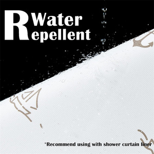 Tan and White <strong>Nautical</strong> Simple Fabric Shower <strong>Curtain</strong> Ocean Theme Sailboat Water Repellent Waterproof Shower <strong>Curtains</strong> for Bathroom - Product Image 3