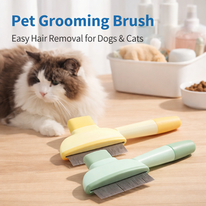 <span class=keywords><strong>Brosse</strong></span> de toilettage auto-nettoyante en acier inoxydable pour animaux de compagnie – Élimination des poils, démêlage pour chiens et chats - Product Image 1