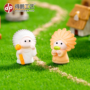 ของตกแต่งบ้านหลังคาฟางขนาดเล็ก Dp ทำจากเรซิ่น DIY สำหรับตกแต่งสวนบ้านตุ๊กตา - Product Image 5