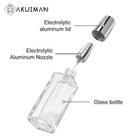 Flacon de parfum en verre transparent de qualité supérieure, bouchon métallique de luxe, logo personnalisé, vaporisateur de parfum portable à fine brume, flacon vide