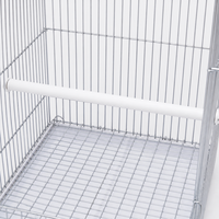 Cage de Vol Décorative Blanche pour Oiseaux, Cage en Fil Métallique avec Perchoir et Plateau Amovible, Cage d'Élevage pour Canaris, Pinsons, Perroquets
