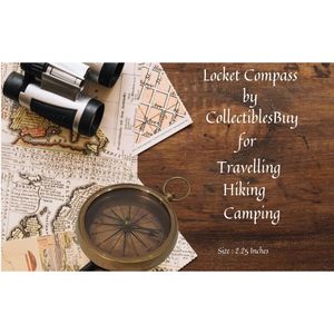 <b>Antique</b> Brass <b>Compass</b> Portable Pocket Size Hiking Navigation Pointer Dial Outdoor Use - Product Image 6