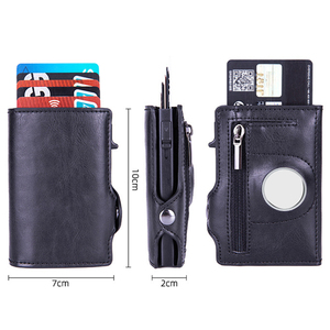 Portafoglio da uomo con supporto per carte di credito in pelle sintetica con tecnologia RFID minimal tascabile - Product Image 4