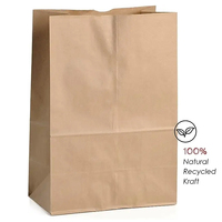 Sac jetable personnalisé en papier kraft SOS Grands sacs à lunch recyclables en papier brun