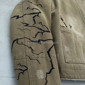 Custom <b>Canvas</b> <b>Work</b> <b>Jackets</b> for Men Distress Embroidery Logo Casual Wear Heavyweight Carpenter Zipper Duck <b>Canvas</b> <b>Jacket</b> - Product Image 3