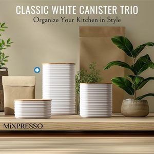 Classic Design 3PCs Kitchen Accessories White <b>Bamboo</b> Lids Plastic Food Storage Box for Spice Rice Cereal Use - Product Image 5