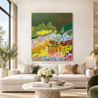 Peinture à l'huile abstraite décorative, art mural, décoration intérieure, peinture sur toile peinte à la main, jardin floral moderne