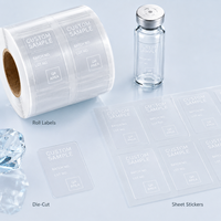 Étiquettes transparentes personnalisées pour flacons de peptides, autocollants imperméables pour petits échantillons, impression QR et OEM pour emballage de lots
