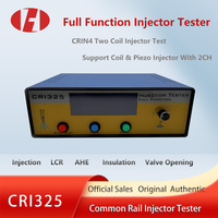 Probador de inyectores Common Rail de doble canal AHE CRIN4 CRI325 para prueba de aislamiento de accionamiento de inyectores y medición de holgura de aire en válvulas Siemens