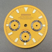 Cadran de montre en alliage de cuivre avec design à trois yeux en émail, 29,5 mm, accessoire de montre compatible avec le mouvement VK63, avec luminescence verte, fabriqué en Chine