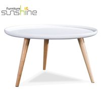Table basse en bois pour maison moderne Table à thé facile à assembler pour salon avec trépied Design élégant