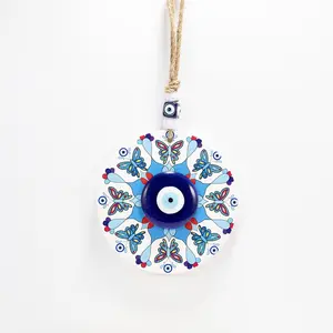 Adorno colgante de pared de ojo malvado azul turco, amuleto para Nazar, regalo para casa/Patio/oficina/tienda, novedad de 2022
