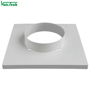 Hvac Systems Parts Round Duct Connector Plastic Neck Adaptor For Square Air Diffuser