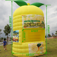 Stand de limonade gonflable personnalisé, kiosque de limonade jaune gonflable, stand gonflable avec gobelet à citron à vendre