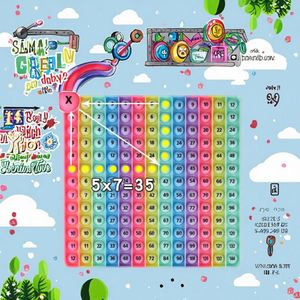 12x12 Multiplication Game <b>Table</b> Silicone Kids Math Learning Posters Fidget Popper Educational Math Tools Party Favor - Product Image 3