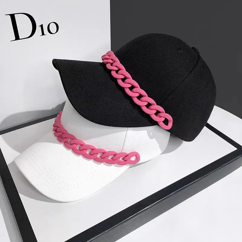 Moda Hip-hop spor şapka 8 renk pamuk ayarlanabilir güneş şapkası düz renk Link zinciri beyzbol şapkası kadın erkek ilkbahar yaz