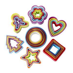 Đầy Màu sắc fondant Báo Chí khuôn mẫu thiết lập 5 cái Cây giáng sinh sao trái tim hoa vuông nhựa <span class=keywords><strong>Cookie</strong></span> Máy cắt để nướng - Product Image 5