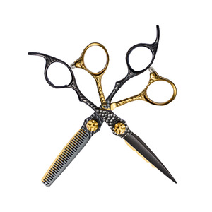 Hairdressing Scissors Set 6 Inch Stainless Steel Flat Shears Thinning Shears Hair Cutting Tools Professional Barber Kit - Product Image 1