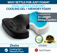 Coussin de siège portable pour fauteuil, coussin orthopédique pour chaise, soulagement de la douleur, gel à mémoire de forme, pour chauffeur de camion, bus, siège de voiture pour la prostate