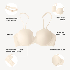 <span class=keywords><strong>Soutien</strong></span>-<span class=keywords><strong>gorge</strong></span> <span class=keywords><strong>invisible</strong></span> confortable Waistdear pour t-shirt, à maintien élevé, avec armatures, push-up, respirant, grandes tailles pour femmes - Product Image 4