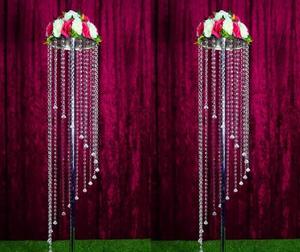 Soporte de Metal Dorado y Plateado con Cristales Europeos para Centros de Mesa de Boda, con Flores Artificiales - Product Image 3
