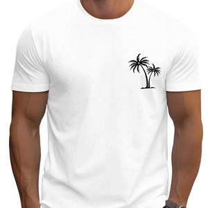 Customized Logo Men's Knitted Graphic T-Shirts Summer Beach Short Sleeve O-Neck Casual Breathable 3D Design - Product Image 1