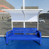 Banc de stade en alliage d'aluminium résistant aux intempéries avec auvent pour terrains de sport, de football et de tennis, chaise de repos extérieure