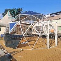 Préfabriqué verre trempé véranda jardin véranda Villa salon noir aluminium Transparent verre dôme tente serre