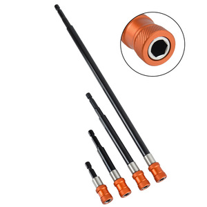 4Pc Hex Shank Extension Rod 1/4 In 60mm 100mm 150mm 300mm Quick <b>Change</b> Metric Carbon Steel Black Oxide Finish - Product Image 1