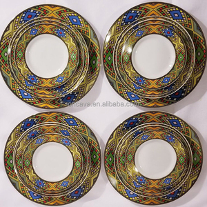 Plato de Porcelana de 10.5 Pulgadas con Diseño de Arte Etíope a Precio Económico al por Mayor - Product Image 1