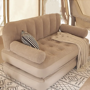 プラスチック製エアマットレスソファとベッドポータブルインフレータブルワンシーターソファアームレスト付き - Product Image 4