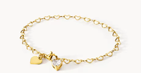 Waterdichte hypoallergene roestvrijstalen 18K vergulde CZ hart armband op maat gemaakte paar liefdesarmband Valentijnscadeau