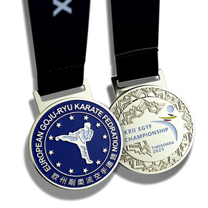 Venta al por mayor de medallas de recuerdo deportivo de cobre metal chapado en oro latón 3D logotipo personalizado Kickboxing Judo Jiu Jitsu Awards - Product Image 2