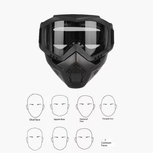 Protection UV FaceCoverfor Chasse Formation Ski Cosplay Cyclisme CSDetachable Tactical Windproof Facemask avec Thickened Lenses - Product Image 2